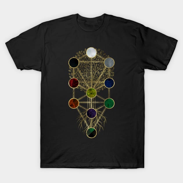 Kabbalah The Tree of Life - Etz Hayim T-Shirt by Nartissima